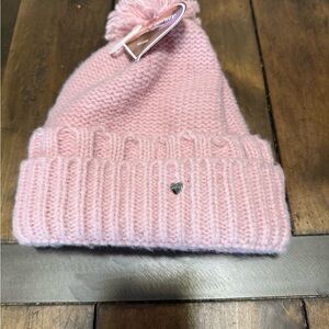 Juicy Couture Light Pink Knit Beanie with Pom-Pom